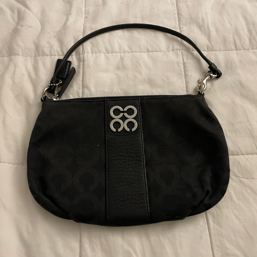 Coach black cloth mini bag